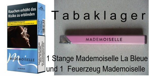 1 Stange Zigaretten Mademoiselle La Bleue + 1 Feuerzeug