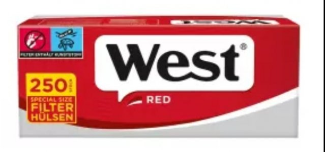 1 x 250er Zigarettenh�lsen West Red