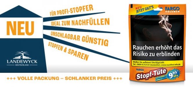 Zigarettentabak Fargo Stopf-Beutel Rot 10 x 30g / Stopf