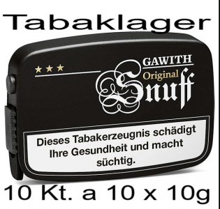 10 Kt. mit j10 x 10g Dosen Inhalt Gawith Schnupftabak /