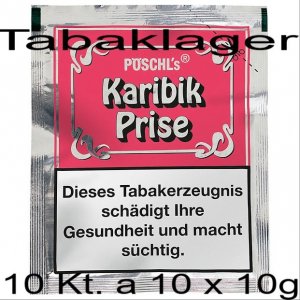 10 Kt. mit jeweils 10 x 10g Karibik Prise Schnupftabak 