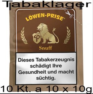 10 Kt. mit jeweils 10 x 10g L�wenprise NFP Schnupftabak