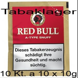 10 Kt mit jeweils 10 x 10g Red Bull Schnupftabak / Snuf