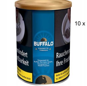 10 x 140g Zigarettentabak Buffalo Blue / blau 