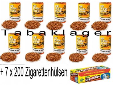 10 x 150g BELUGA Regular Pfeifentabak + 7 x 200 Zigaret