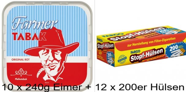 10 x 240g - Eimer Farmer ROT ( auch zum Stopfen geeigne