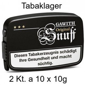 2 Kt. mit 10 x 10g Dosen Inhalt Gawith Schnupftabak / S