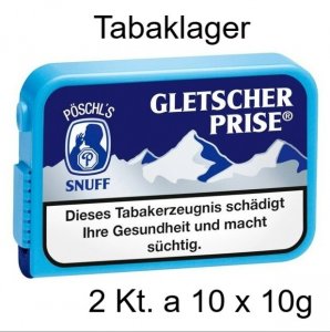 2 Kt. mit jeweils 10 x 10g Gletscherprise Schnupftabak 