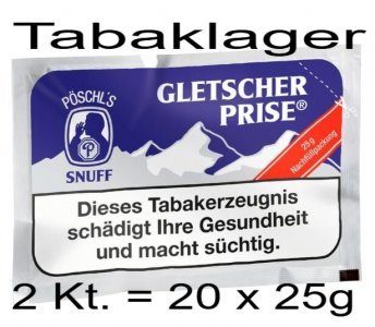 2 Kt. mit jeweils 10 x 25g Gletscherprise Schnupftabak
