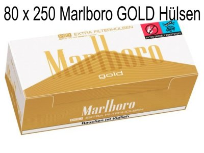 2 Original-Karton Zigarettenh�lsen Marlboro Gold 250 er