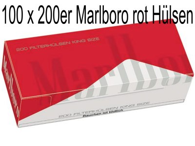 2 Original-Karton Zigarettenh�lsen Marlboro Red 200 er = 100 x 200er H�lsen ) Versand kostenlos