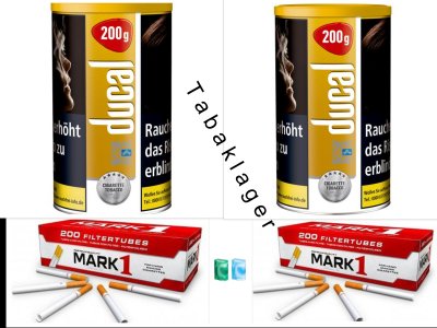 2 x Zigarettentabak Ducal GOLD 155g + 2 x 200 Zigarette