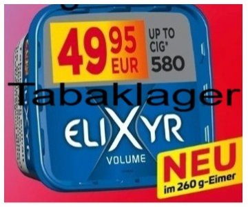 2 x 260g Zigarettentabak Elixyr BLAU Eimer