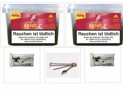 Pfeifentabak 2 x  Brigg C 350g , 2 Btl. Pfeifenreiniger