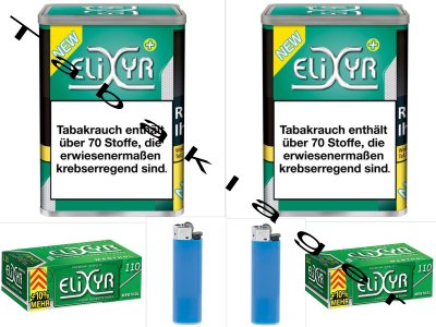 2 x 102g Elixyr Plus Zigarettentabak, 220 Mentholh�lsen