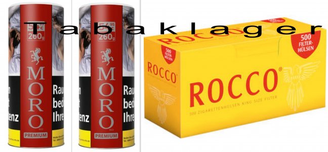 2 x Zigarettentabak  MORO rot Volumentabak 260g + 500 H