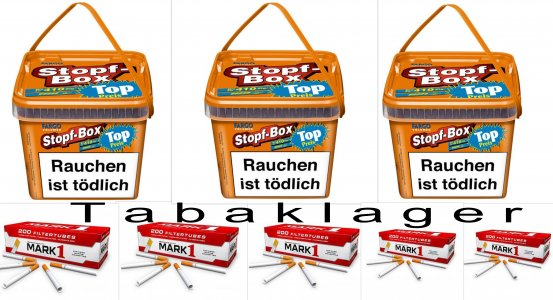3 x Zigarettentabak Fargo Stopf-Box 150g + 500 H�lsen / Stopf Box