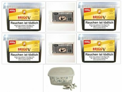 4 x Brigg V 350g Pfeifentabak, 2 x 100 Pfeifenreinigern + 20 Pfeifenfilter