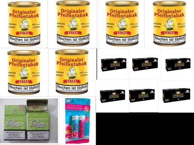 6 x 200g Originaler Pfeifentabak , 2 Zigarettenboxen