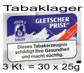 3 Kt. mit jeweils 10  x Gletscherprise 25g T�te NFP Nachf�llpackung Schnupftabak / Snuff