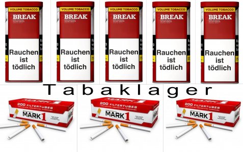 5 x 85g Zigarettentabak Break Original + 500 H�lsen