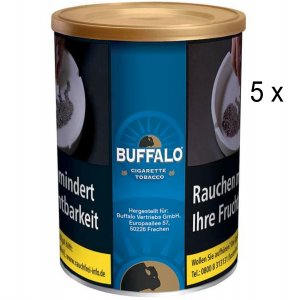 5 x 140g Zigarettentabak Buffalo Blue blau