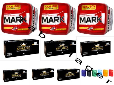 3 Eimer a 400g Zigarettentabak Mark 1 + 1200 Zigaretten 3 Eimer a 400g Zigarettentabak Mark 1 + 1200 Zigaretten