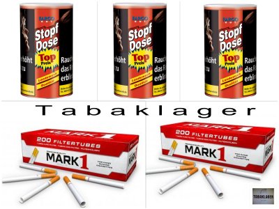 3 x 122g Zigarettentabak Fargo Stopf-Dose Rot  + 400 H�