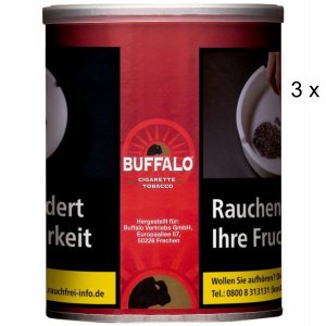 3 x 140g Zigarettentabak Buffalo Red American Blend 