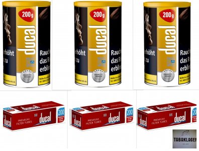 3 x Zigarettentabak Ducal GOLD 155g + 3 x 200 DUCAL - Z
