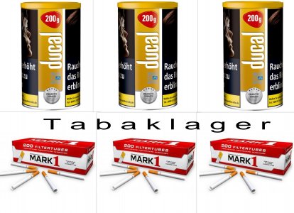 3 x Zigarettentabak Ducal GOLD 155g + 3 x 200 Zigarette