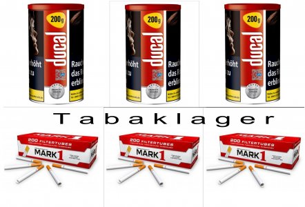 3 x 155g Zigarettentabak Ducal ROT  + 3 x 200 Zigarette