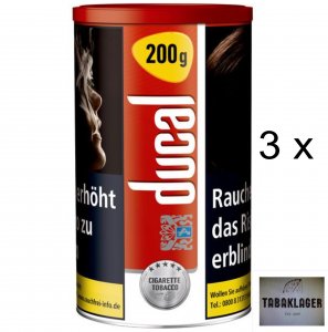 3 x 155g Zigarettentabak Ducal Red / Rot