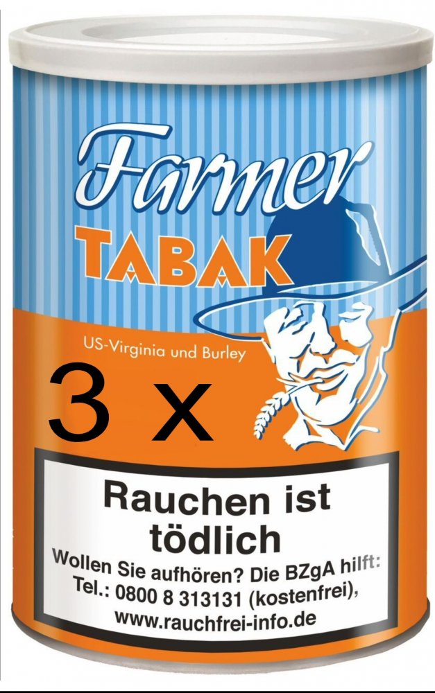 3 x 160g Farmer ( auch zum Stopfen ) Tabak