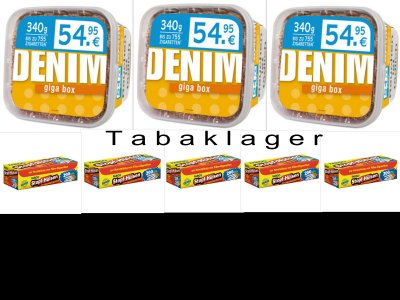 3 x 315g - Eimer Denim Zigarettentabak a 60,00� + 1000 Zigarettenh�lsen