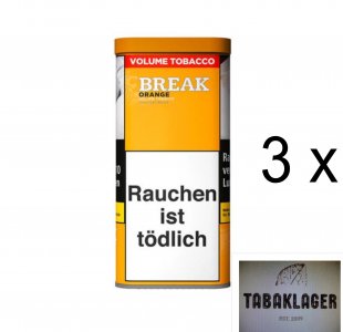 3 x 85g Zigarettentabak Break Orange + 1 x 300 Zigarett
