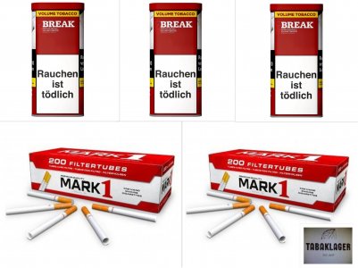 3 x 85g Zigarettentabak Break Original + 2 x 200 Zigar