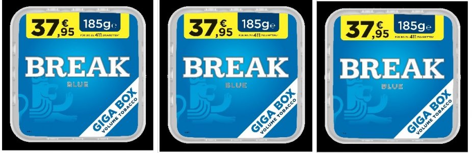 3 x Zigarettentabak 185g Dose Break Blau