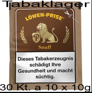 30 Kt. mit jeweils 10 x 10g Löwenprise NFP Schnupftabak 30 Kt. mit jeweils 10 x 10g Löwenprise NFP Schnupftabak