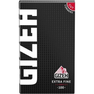 1 Packung Gizeh Zigarettenpapier Black Extra Fine Magnet mit 20 Heftchen a 100 Blatt
