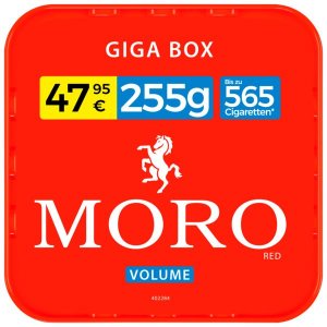 Zigarettentabak MORO rot Volumentabak 235g-Eimer \( 100g 20,41� \)