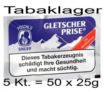 5 Kt. mit jeweils 10  x Gletscherprise 25g T�te NFP Nachf�llpackung Schnupftabak / Snuff
