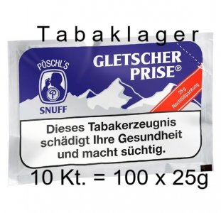 10 Kt. mit jeweils 10  x Gletscherprise 25g T�te NFP Nachf�llpackung Schnupftabak / Snuff