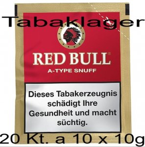 20 Kt mit jeweils 10 x 10g Red Bull Schnupftabak / Snuff