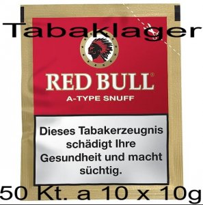 50 Kt mit jeweils 10 x 10g Red Bull Schnupftabak / Snuff