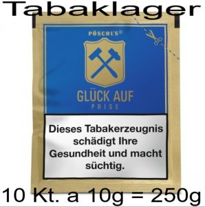 10 Kt. mit jeweils 10 x 10g Gl�ck Auf Prise Schnupftabak / Snuff