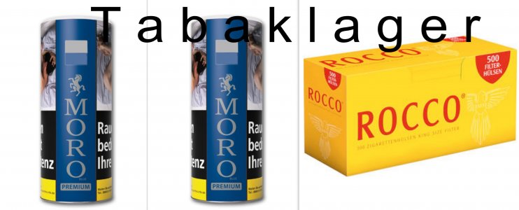 2 x 260g Zigarettentabak  \( MORO \) Blau + 500 Zigarettenh�lsen