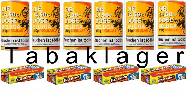 6 x 150g BELUGA Regular Pfeifentabak + 800 Zigarettenh�lsen