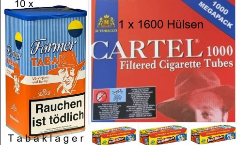 10 x 160g Farmer \( auch zum Stopfen geeignet \) 1600 Zigaretten,