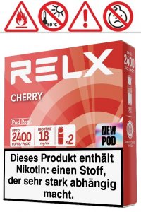 RELX-Pod Cherry 18mg Nikotin, ca. 2400 Z�ge